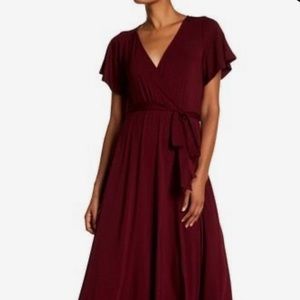 Womens West Kei Flutter Sleeve High Low Wrap Dress